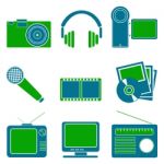 Entertainment Icons Stock Photo