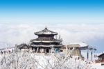 Deogyusan,korea - January 23: Tourists Taking Photos Of The Beautiful Scenery Around Deogyusan,south Korea On January 23, 2015 Stock Photo