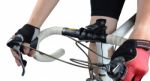 Bicycle Rider On White Stock Photo