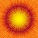 Red Radial Burst Orange Background Stock Photo