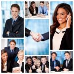 Group Of Business People, Collage Stock Photo