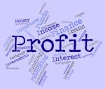 Profit Word Indicates Wordcloud Growth And Earning Stock Photo