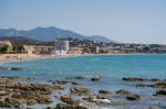 View Along The Beach To Cala De Mijas Stock Photo