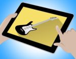 Guitar Online Indicates Internet Guitars And Musician Stock Photo