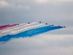 Red Arrows Display Team 50th Anniversary At Biggin Hill Airport Stock Photo