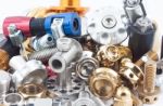 Spare Part Of Motorcycle For Decorating And Maintenance Stock Photo