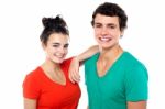 Smiling Young Couples Stock Photo