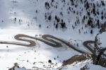 View From Sass Pordoi In The Upper Part Of Val Di Fassa Stock Photo