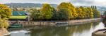 The River Avon Next To Pulteney Bridge In Bath Somerset Stock Photo