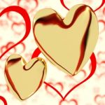 Golden Hearts Stock Photo