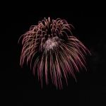 Firework Explode On Night Sky Stock Photo