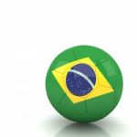 Brazil Soccer Ball Isolated White Background Stock Photo