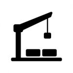 Construction Crane Symbol Icon  Illustration On Whi Stock Photo