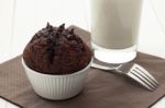 Muffin With Milk Stock Photo