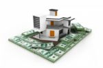 House On Money Stack Stock Photo