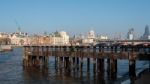 People On A Jetty On The Southbank Of The Thames Stock Photo