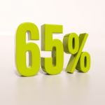 Percentage Sign, 65 Percent Stock Photo