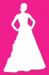 White silhouette of bride standing Stock Photo