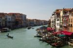 Grand Canal With Gondola, Venice Stock Photo