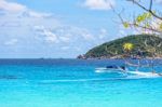 Blue Sea At Similan In Thailand Stock Photo