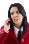 Businesswoman Talking Over Phone Stock Photo