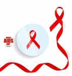 Aids Awareness Red Ribbon. World Aids Day Stock Photo