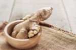 Ginger In A Bowl Stock Photo