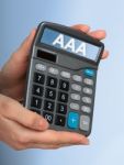 Calculator In Hands Stock Photo