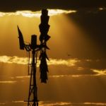 Australian Windmill In The Countryside Stock Photo