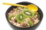 Muesli And Kiwi Closed Up Stock Photo