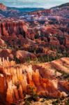 Sunlit Hoodoos In Bryce Canyon Stock Photo