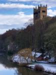 Durham, County Durham/uk - January 19 : View Along The River Wea Stock Photo