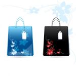 Floral Shopping Bags Stock Photo