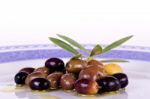 Plate With Olives Stock Photo