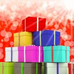 Multicolored Giftboxes Stacked Stock Photo