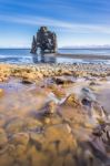 Mysterious Stone In The Sea Stock Photo