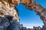 Isla De Pescadores, Salt Lake Uyuni In Bolivia Stock Photo