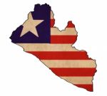 Liberia Map On Liberia Flag Drawing ,grunge And Retro Flag Serie Stock Photo