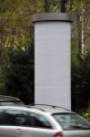 Advertising Pillar With Traffic Stock Photo