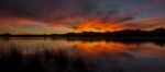 Lake Moogerah In Queensland With Beautiful Clouds At Sunset Stock Photo