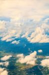 High Angle View Thailand On The Air Plane Stock Photo