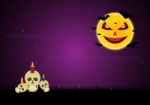 Halloween Skull Moon  Stock Photo