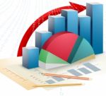 Presentation Business And Bar Graph Stock Photo