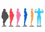 Fat Body, Weight Loss, Overweight Silhouette Illustration Stock Photo