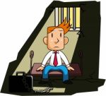 Businessman In Prison Stock Photo