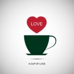 A Cup Of Love With Heart  Illustration Stock Photo