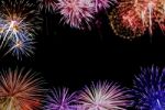 Set Of Colorful Fireworks For Celebration Background Stock Photo