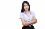 Portrait Of  Student University Uniform Stock Photo