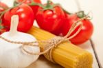 Italian Basic Pasta Ingredients Stock Photo