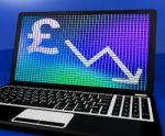 Gbp With Arrow Down Showing Depression And Downturn Stock Photo